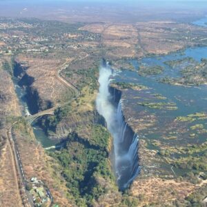Cascate Vittoria Zimbabwe safari africa foto panoramica da elicottero